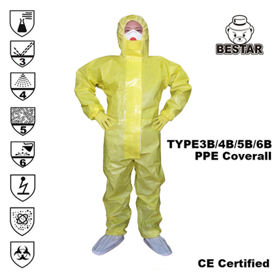 Tuta protettiva eliminabile di TYPE3B/4B/5B/6B certificata CE/in generale protettivo eliminabile per protezione di Covid
