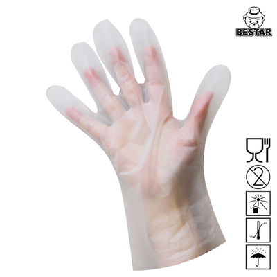 Chiari guanti eliminabili di plastica del TPE per manipolazione degli alimenti della cucina