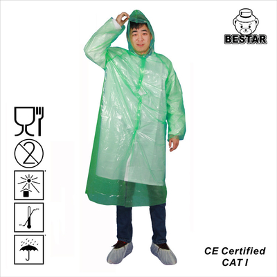 Pioggia di plastica eliminabile impermeabile Poncho With Hood del PE dell'impermeabile